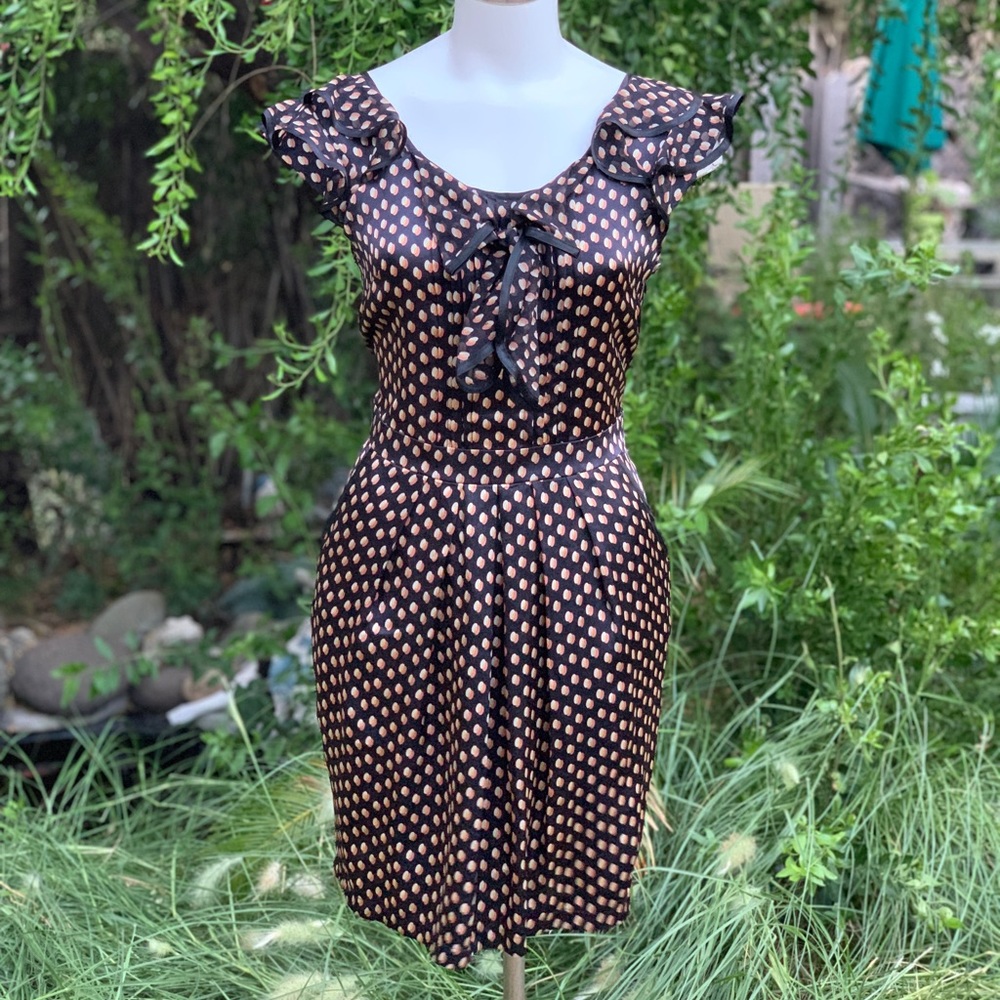 ADELE FADO Silk Polka Dot Dress Italy 46 US 10